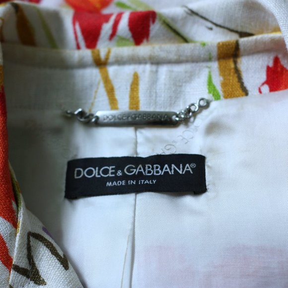 DOLCE & GABBANA Two Piece Multi Colored Floral Jacket and Skirt - Picture 6 of 7